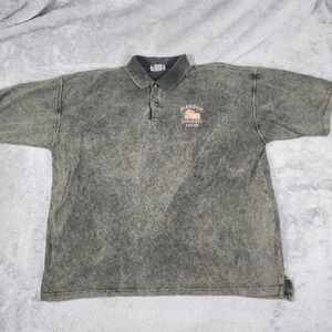 VINTAGE Carcross Yukon Polo Shirt Mens XL Faded Black Green Destination Canada‎